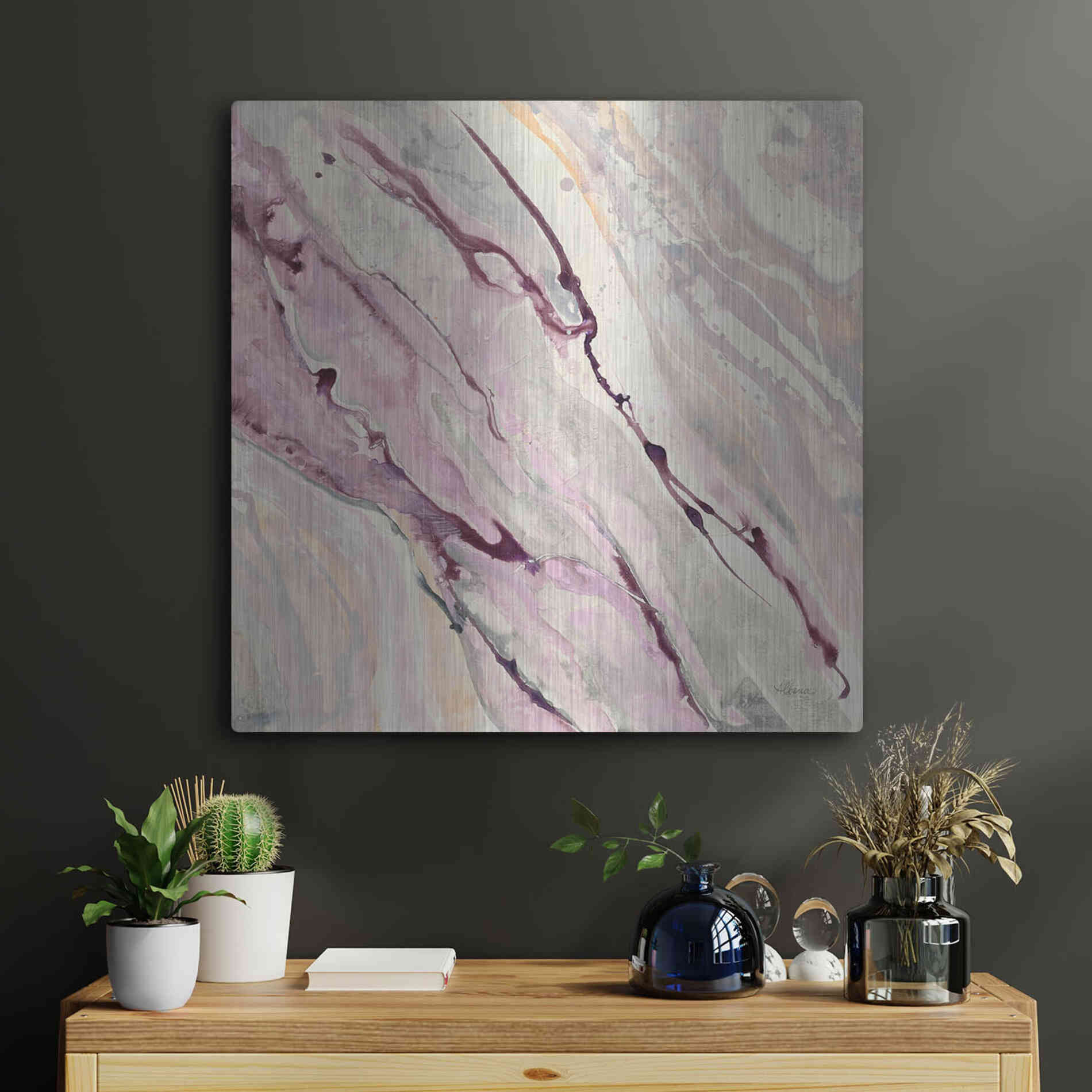 Luxe Metal Art 'Flowing II' by Albena Hristova, Metal Wall Art,24x24