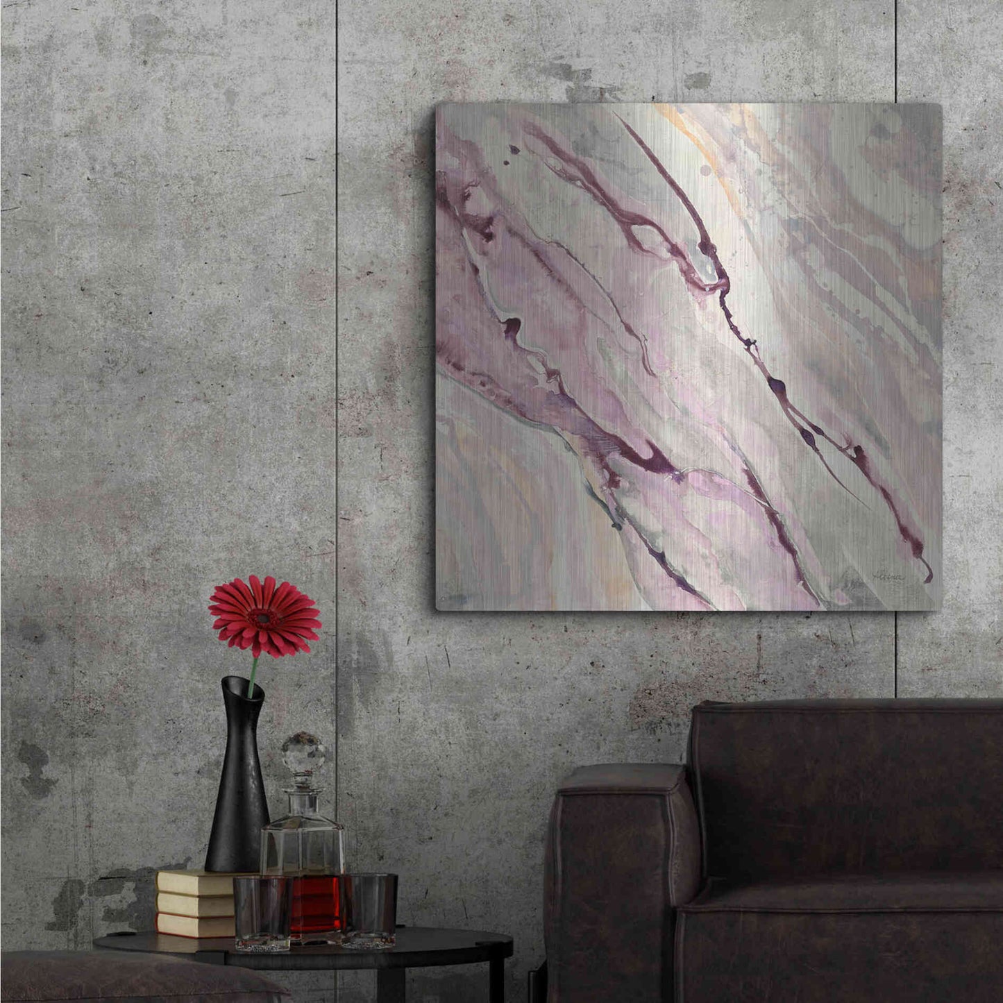 Luxe Metal Art 'Flowing II' by Albena Hristova, Metal Wall Art,36x36