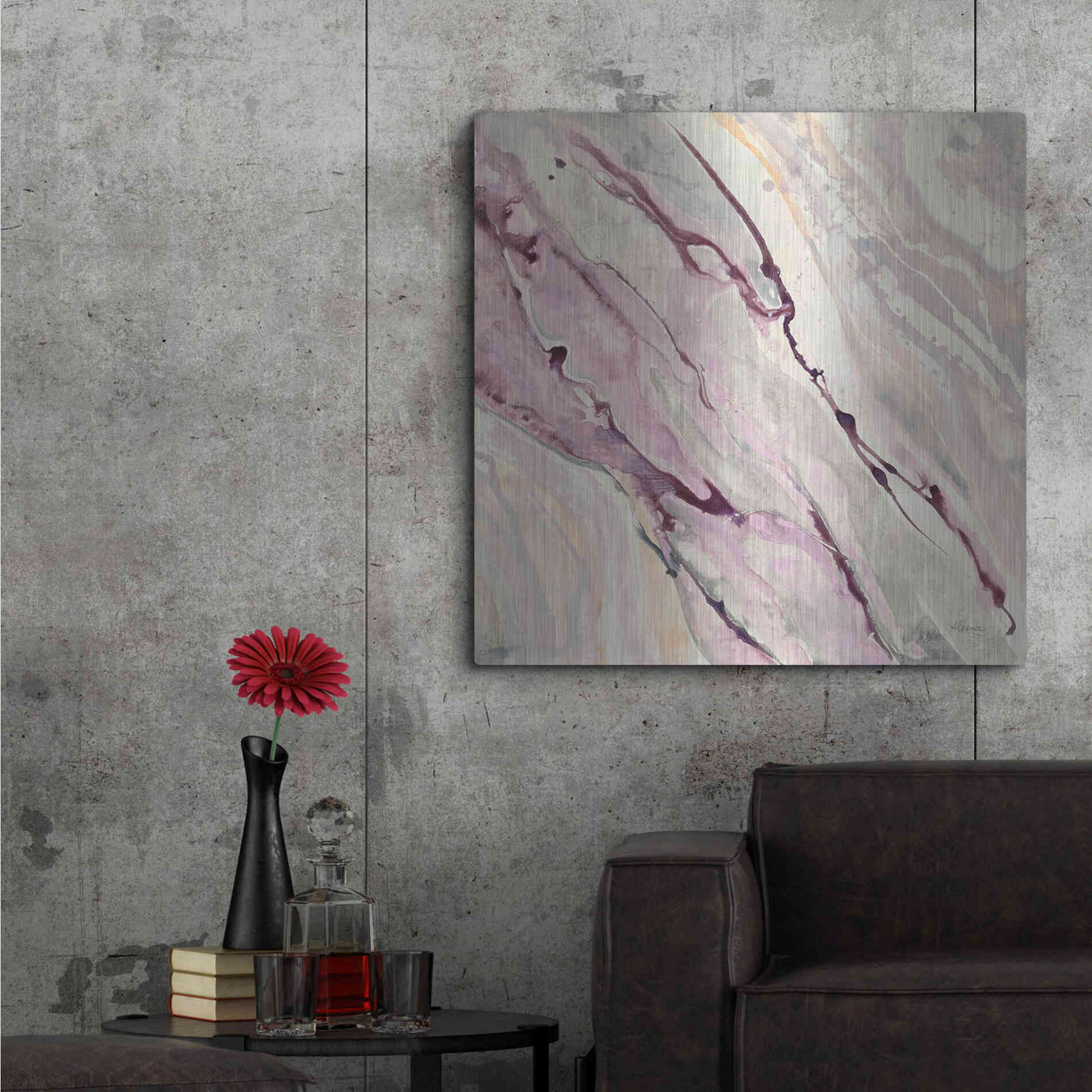 Luxe Metal Art 'Flowing II' by Albena Hristova, Metal Wall Art,36x36