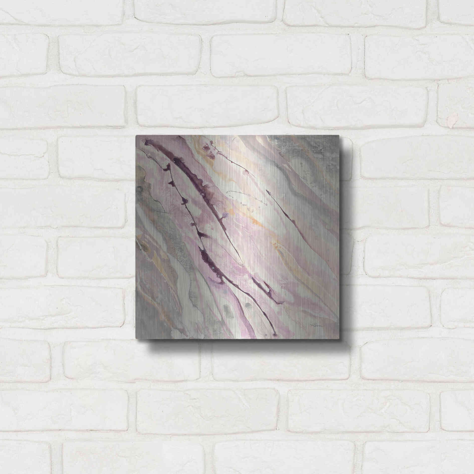 Luxe Metal Art 'Flowing I' by Albena Hristova, Metal Wall Art,12x12