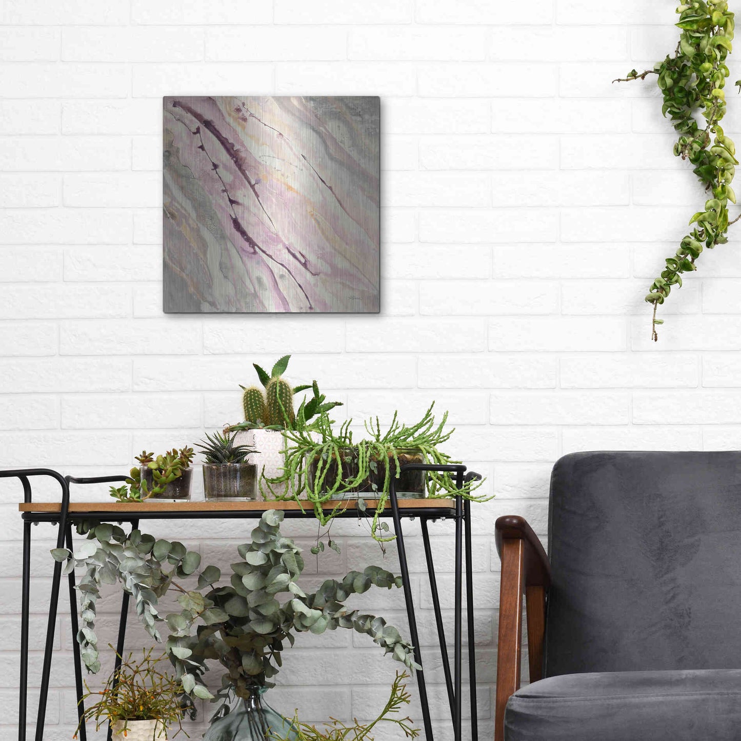 Luxe Metal Art 'Flowing I' by Albena Hristova, Metal Wall Art,12x12