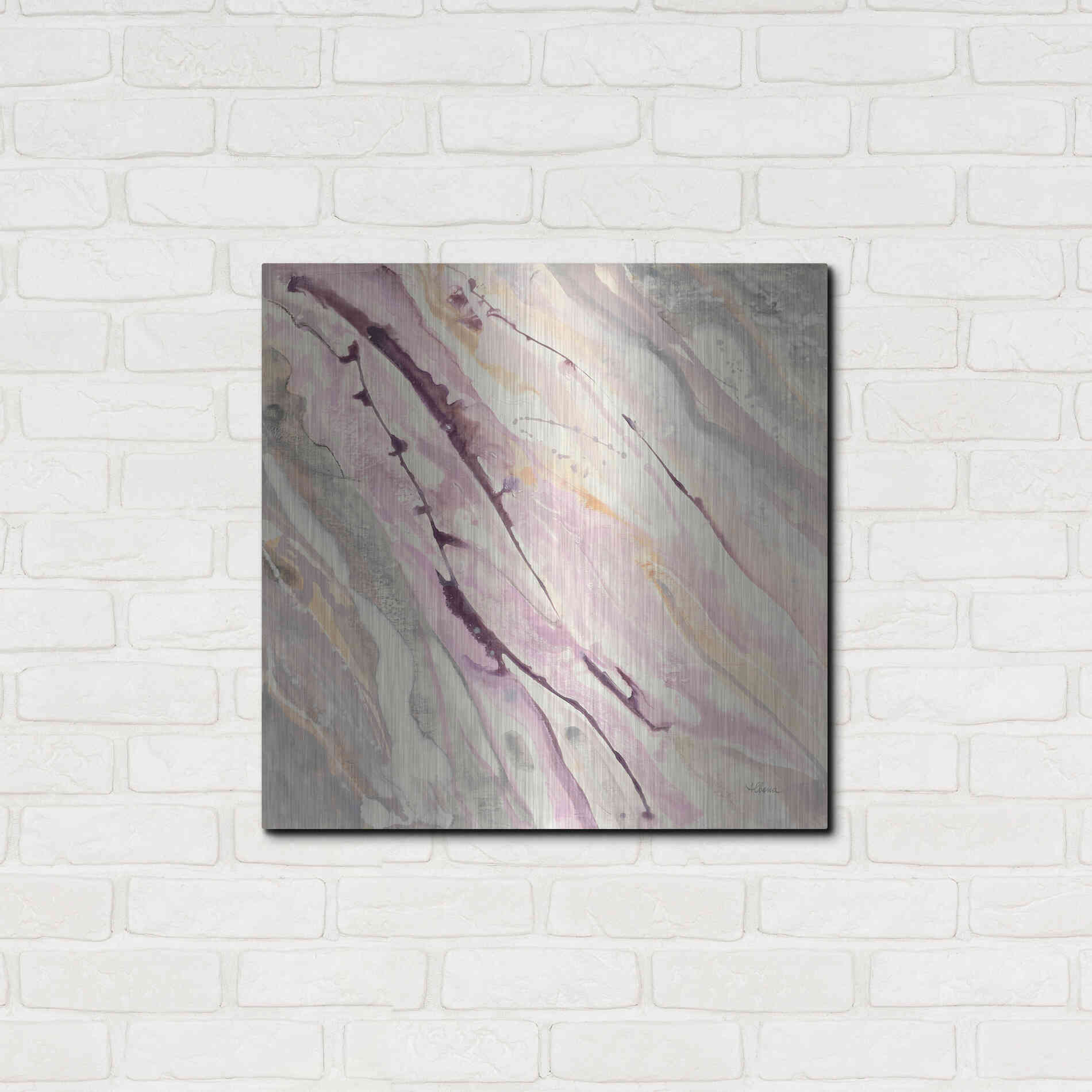 Luxe Metal Art 'Flowing I' by Albena Hristova, Metal Wall Art,24x24