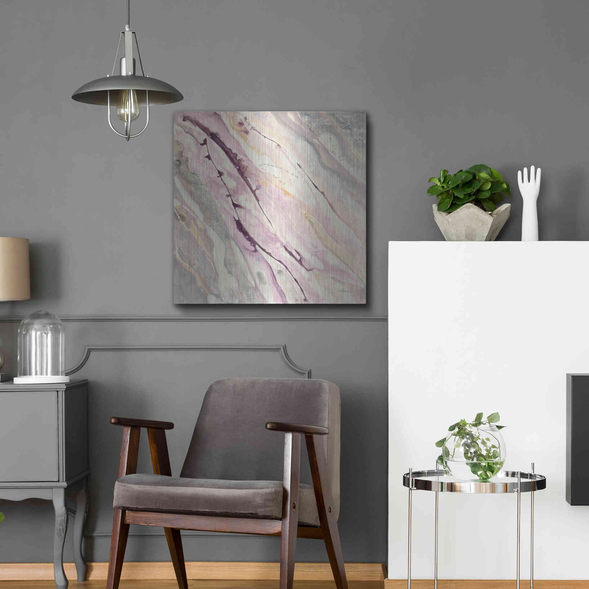 Luxe Metal Art 'Flowing I' by Albena Hristova, Metal Wall Art,24x24