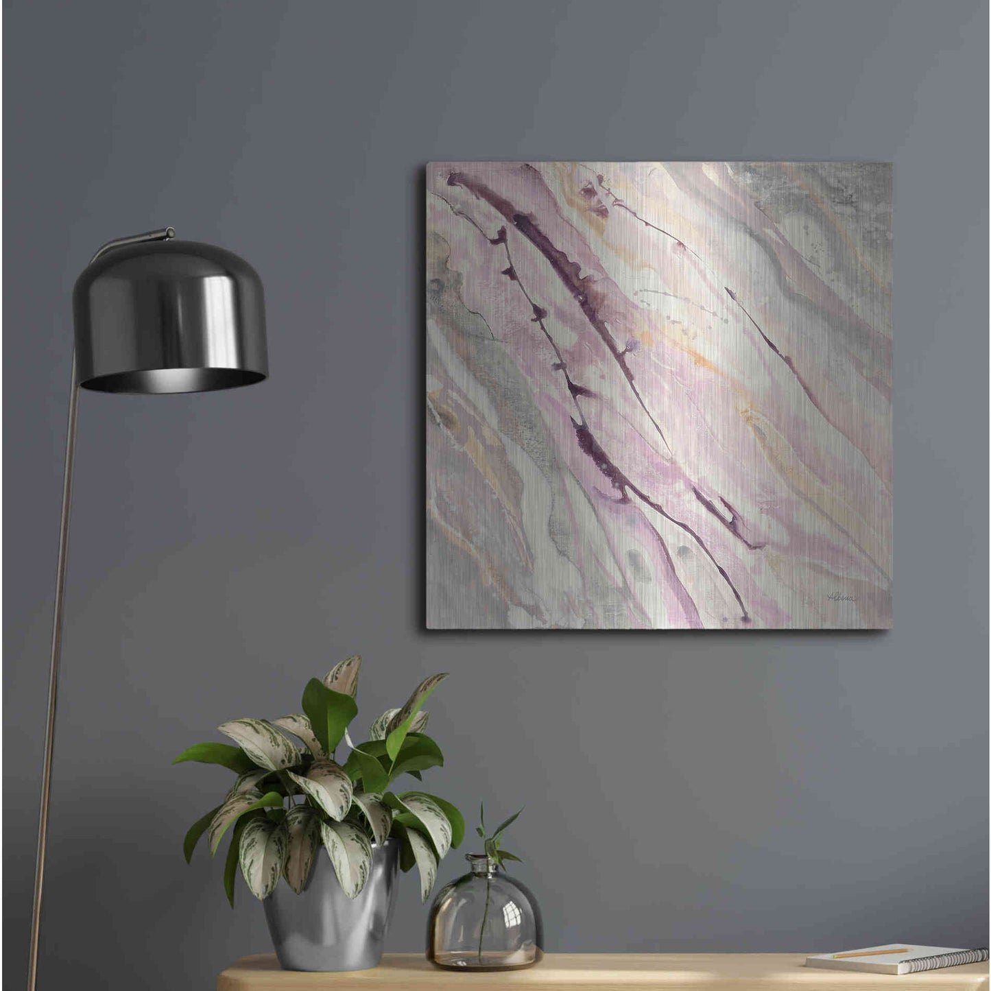 Luxe Metal Art 'Flowing I' by Albena Hristova, Metal Wall Art,24x24