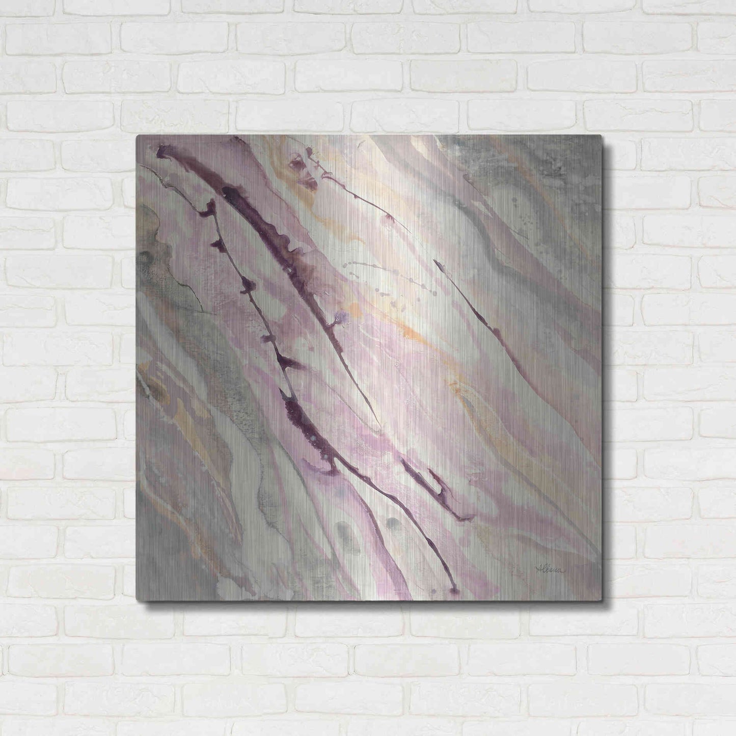 Luxe Metal Art 'Flowing I' by Albena Hristova, Metal Wall Art,36x36