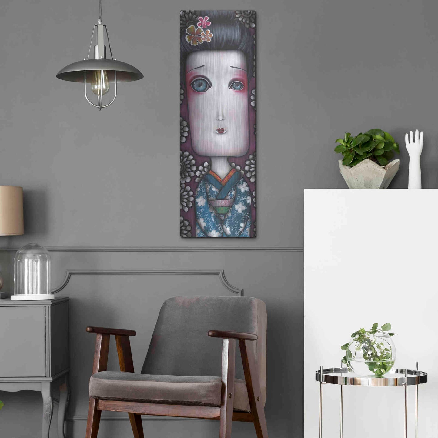 Luxe Metal Art 'Inevitable Silence' by Abril Andrade, Metal Wall Art,12x36