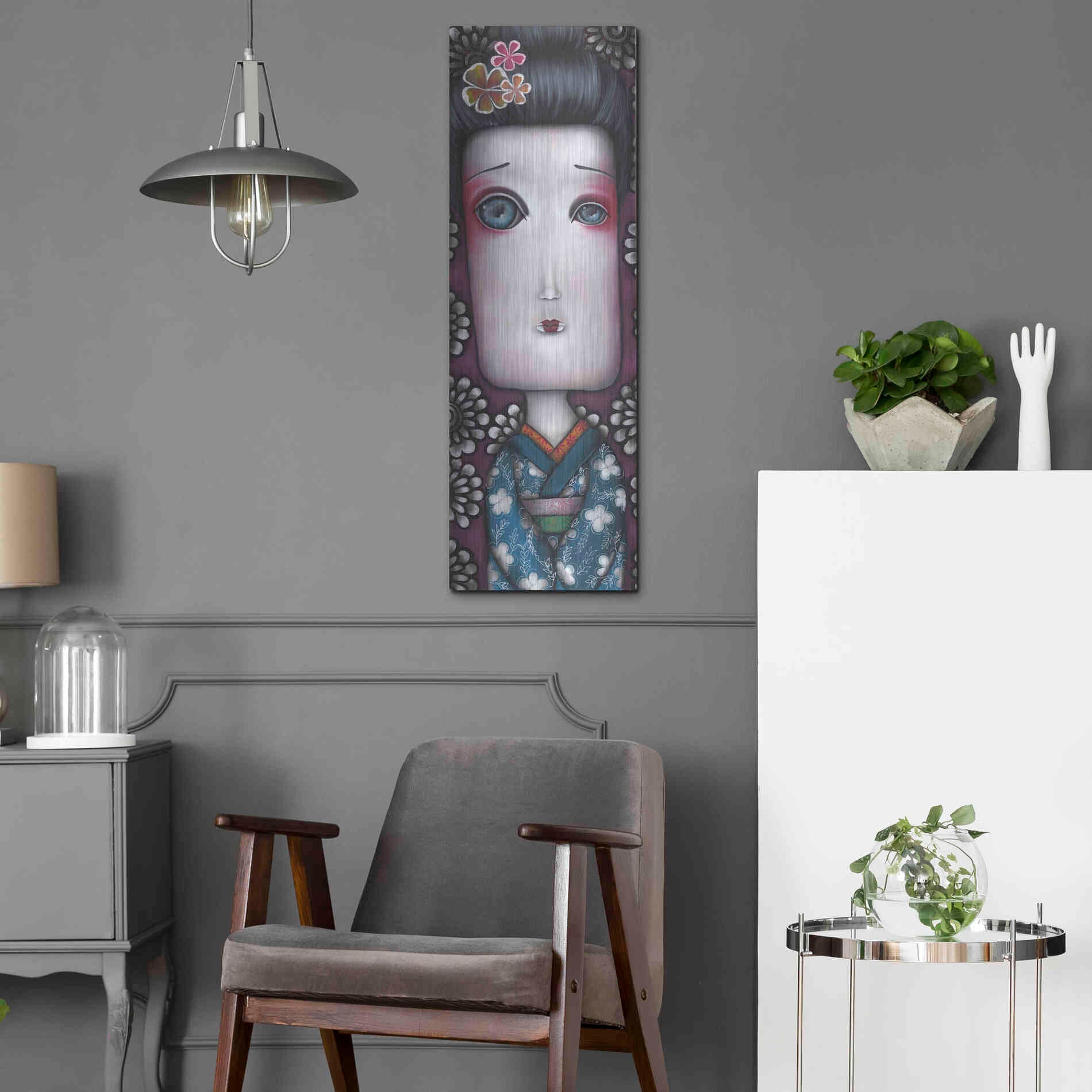 Luxe Metal Art 'Inevitable Silence' by Abril Andrade, Metal Wall Art,12x36