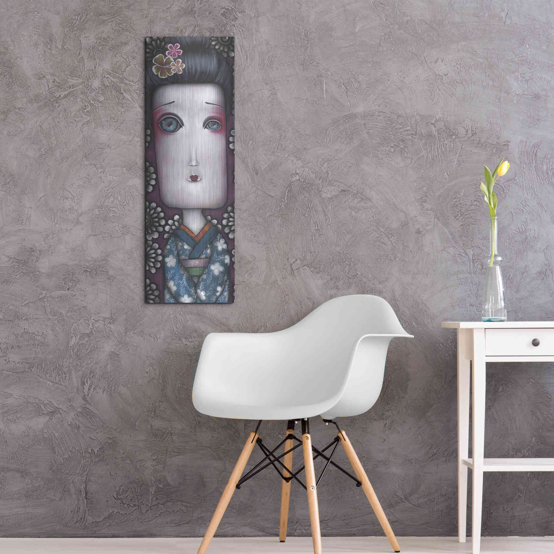 Luxe Metal Art 'Inevitable Silence' by Abril Andrade, Metal Wall Art,12x36