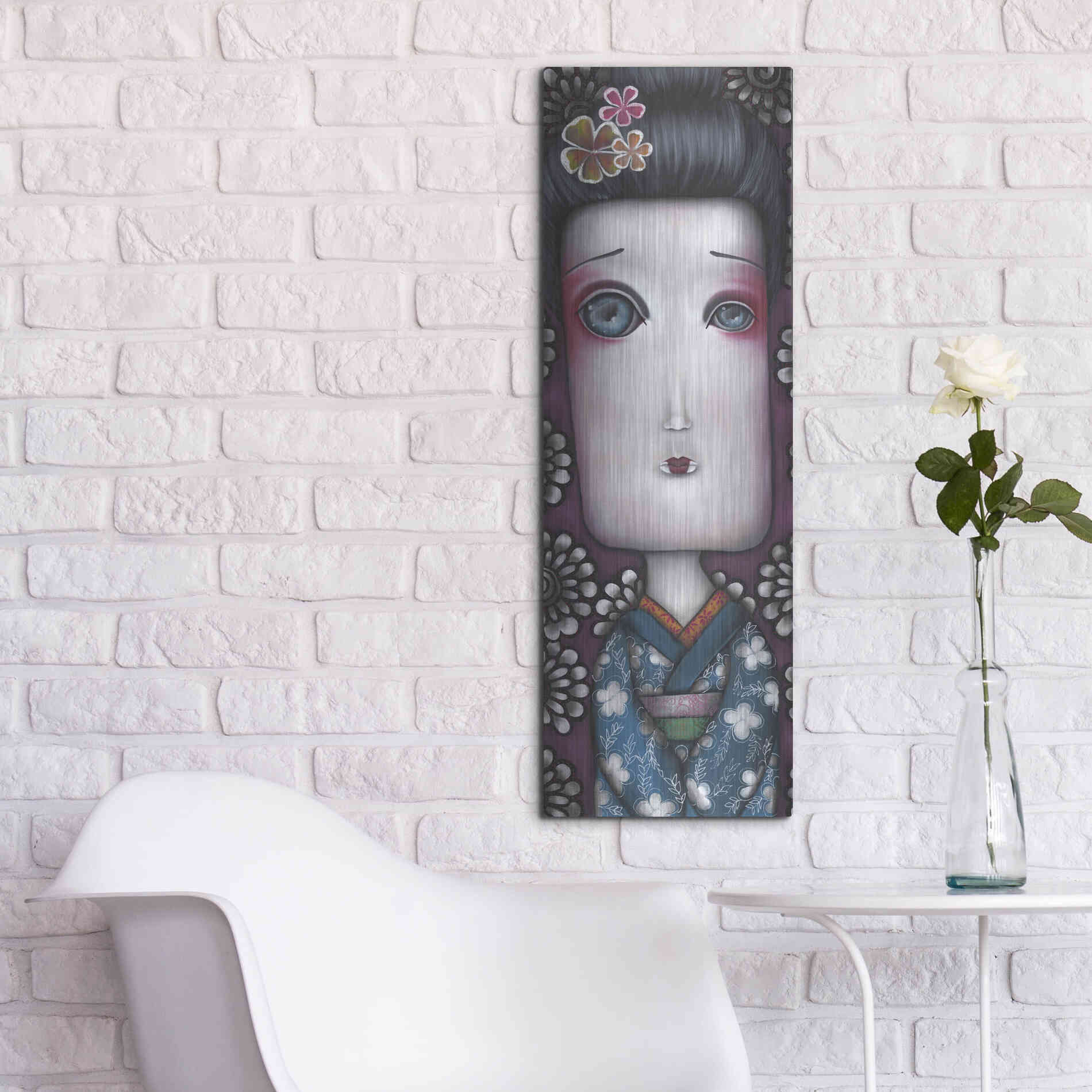 Luxe Metal Art 'Inevitable Silence' by Abril Andrade, Metal Wall Art,12x36