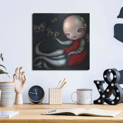 Luxe Metal Art 'Jinxi' by Abril Andrade, Metal Wall Art,12x12