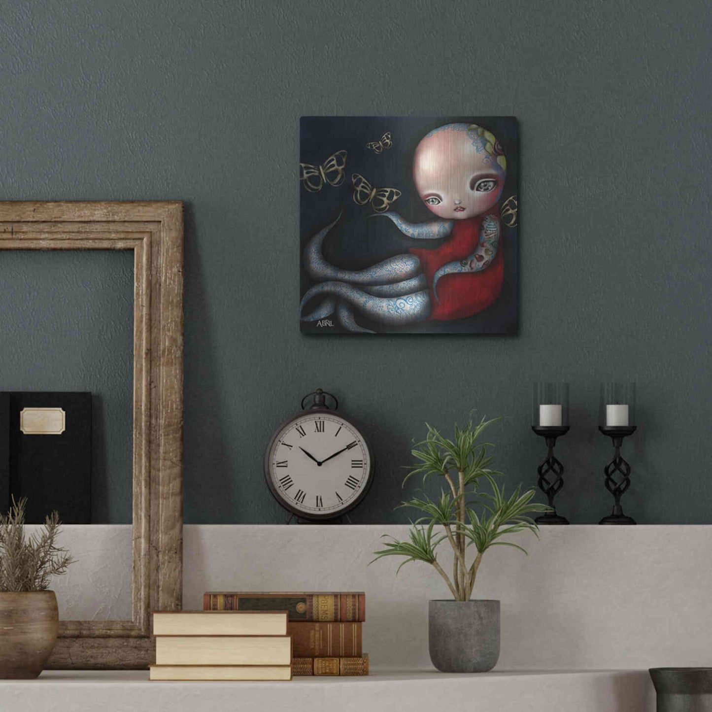 Luxe Metal Art 'Jinxi' by Abril Andrade, Metal Wall Art,12x12