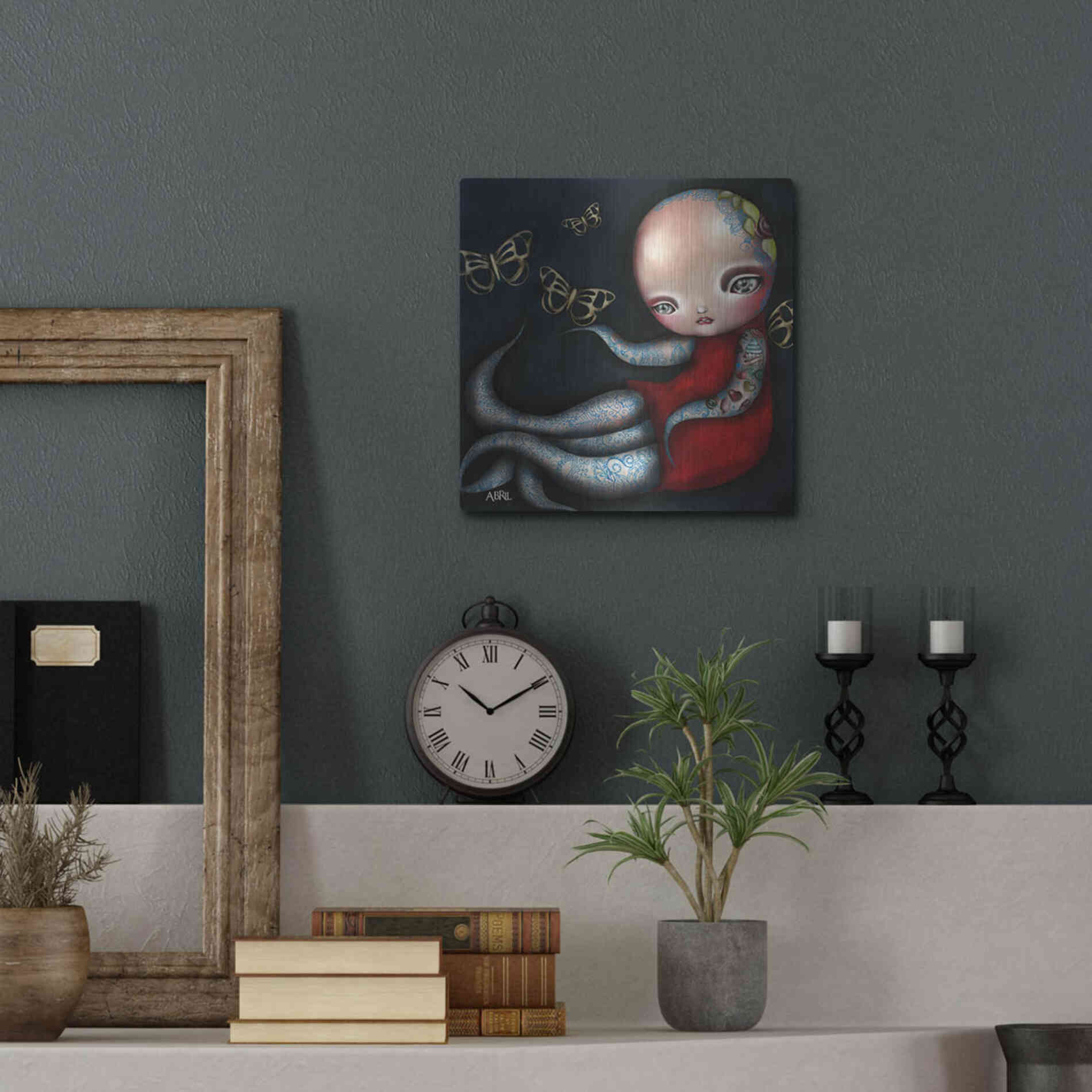 Luxe Metal Art 'Jinxi' by Abril Andrade, Metal Wall Art,12x12