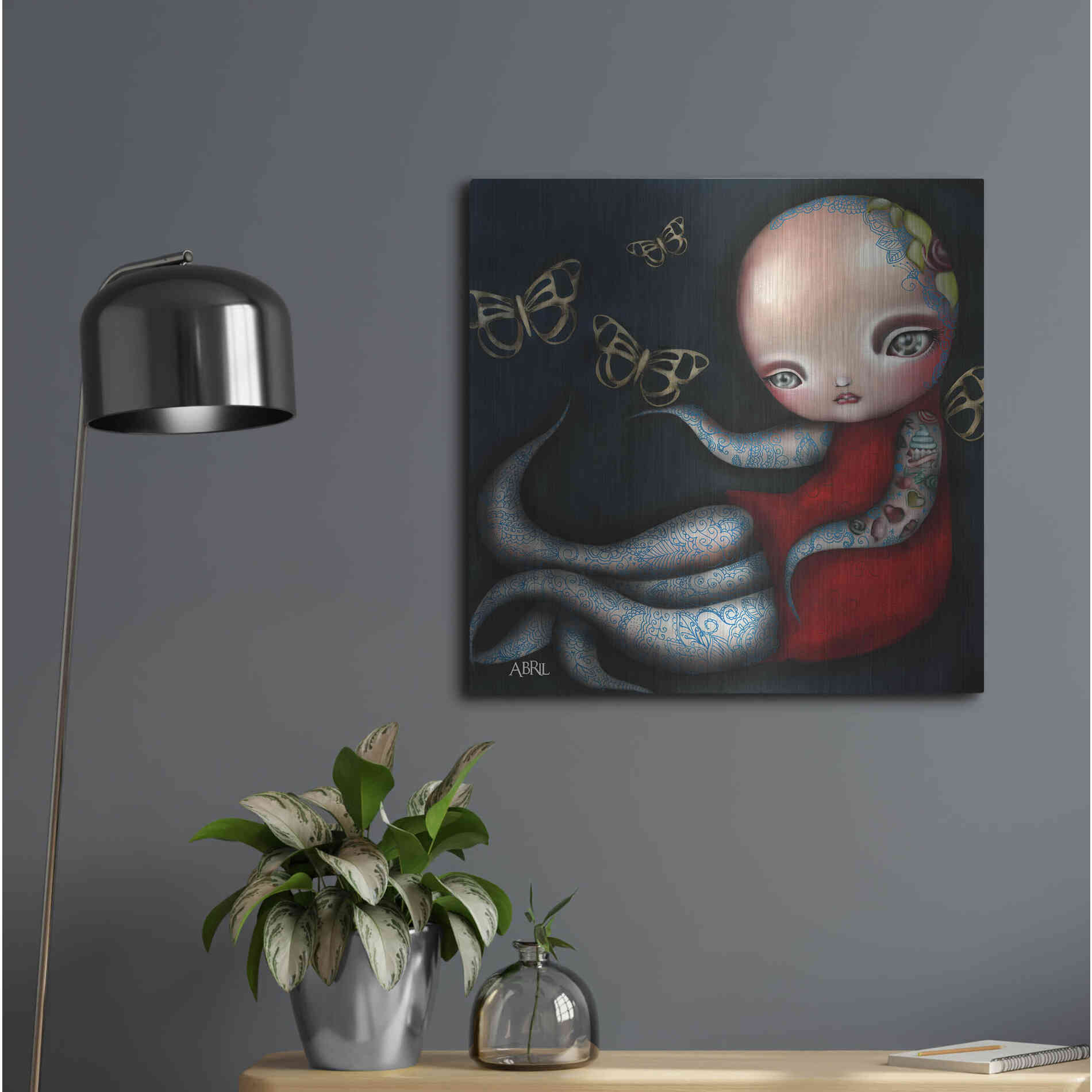 Luxe Metal Art 'Jinxi' by Abril Andrade, Metal Wall Art,24x24