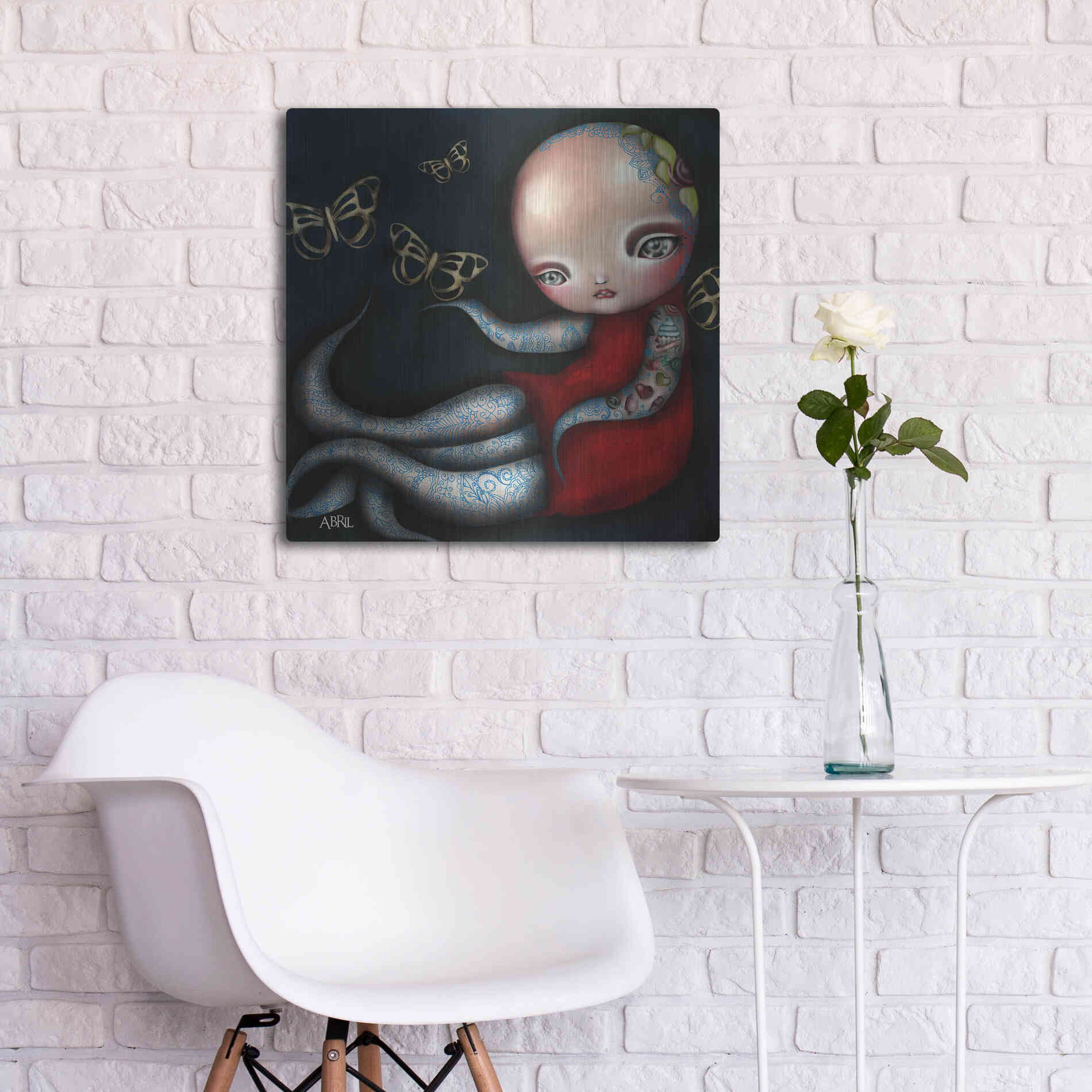 Luxe Metal Art 'Jinxi' by Abril Andrade, Metal Wall Art,24x24