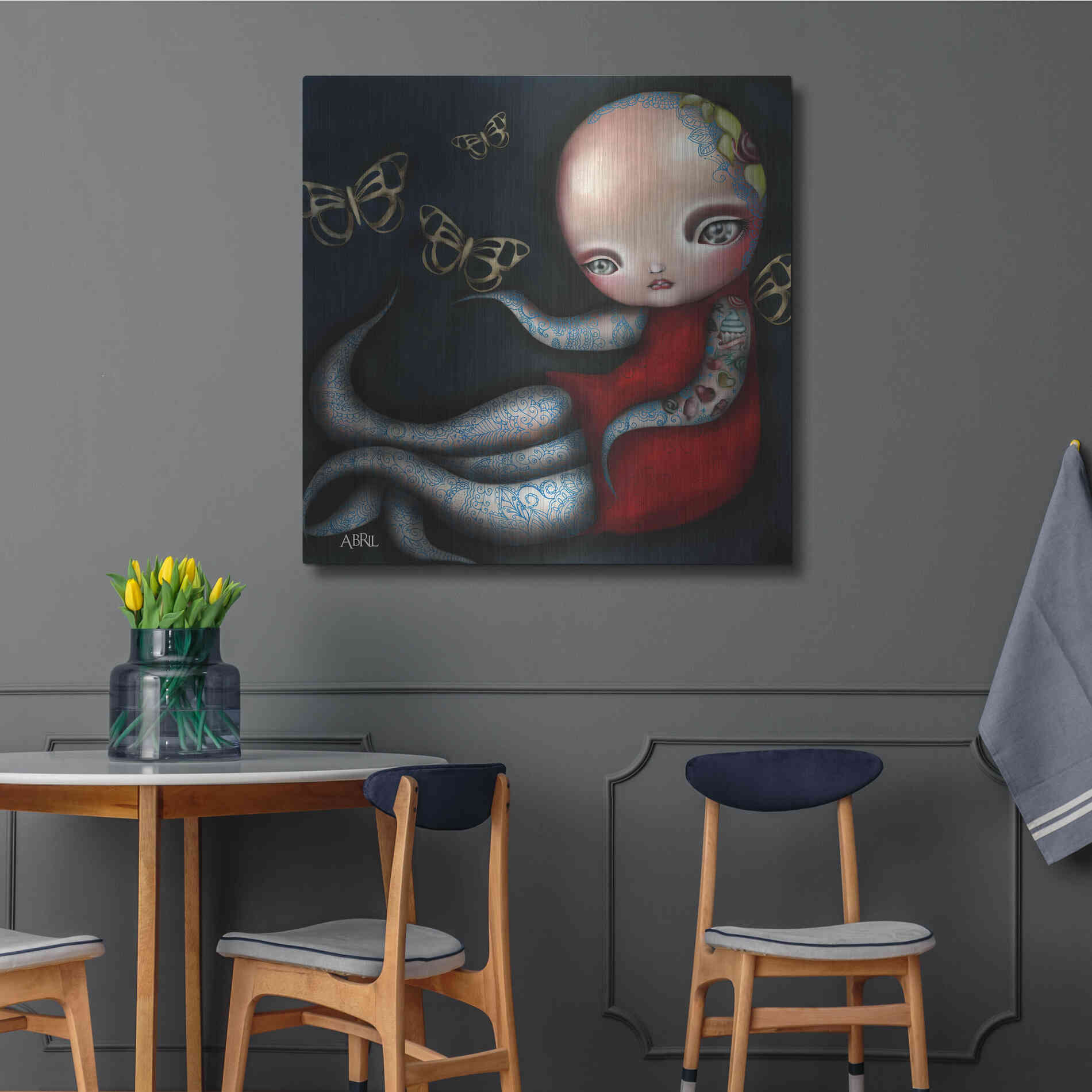 Luxe Metal Art 'Jinxi' by Abril Andrade, Metal Wall Art,36x36