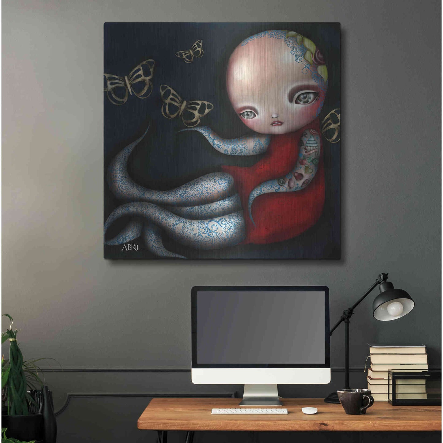 Luxe Metal Art 'Jinxi' by Abril Andrade, Metal Wall Art,36x36