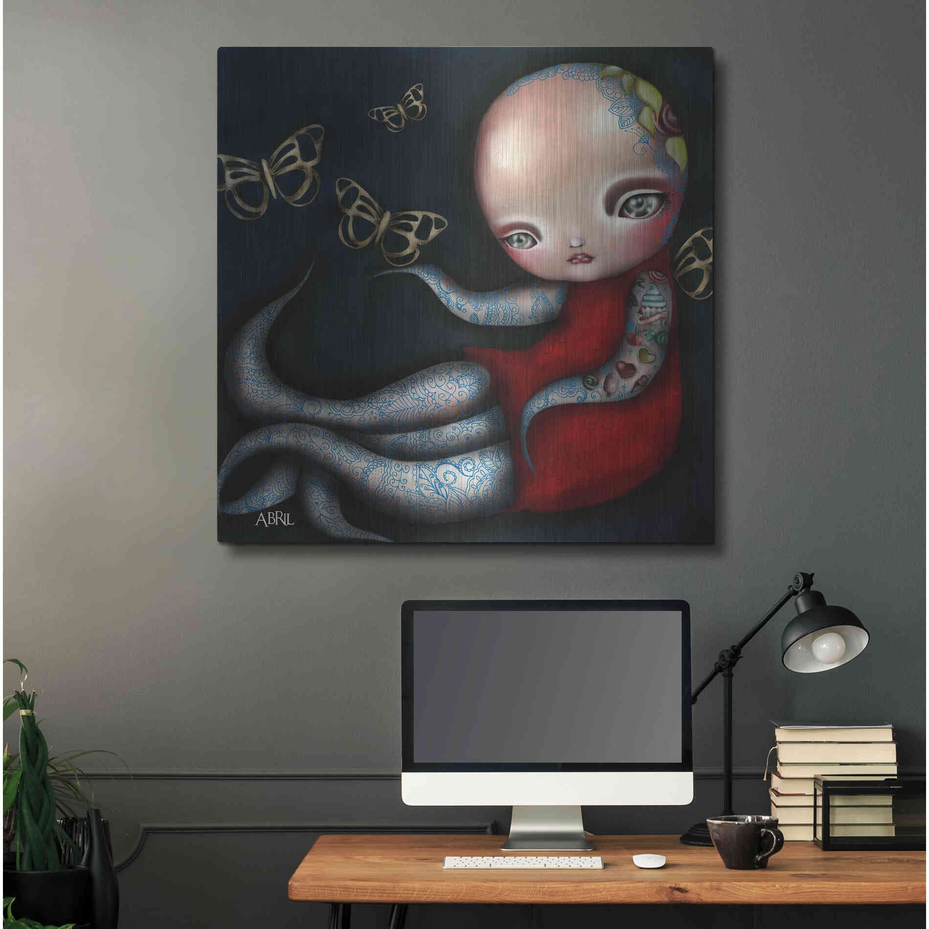 Luxe Metal Art 'Jinxi' by Abril Andrade, Metal Wall Art,36x36