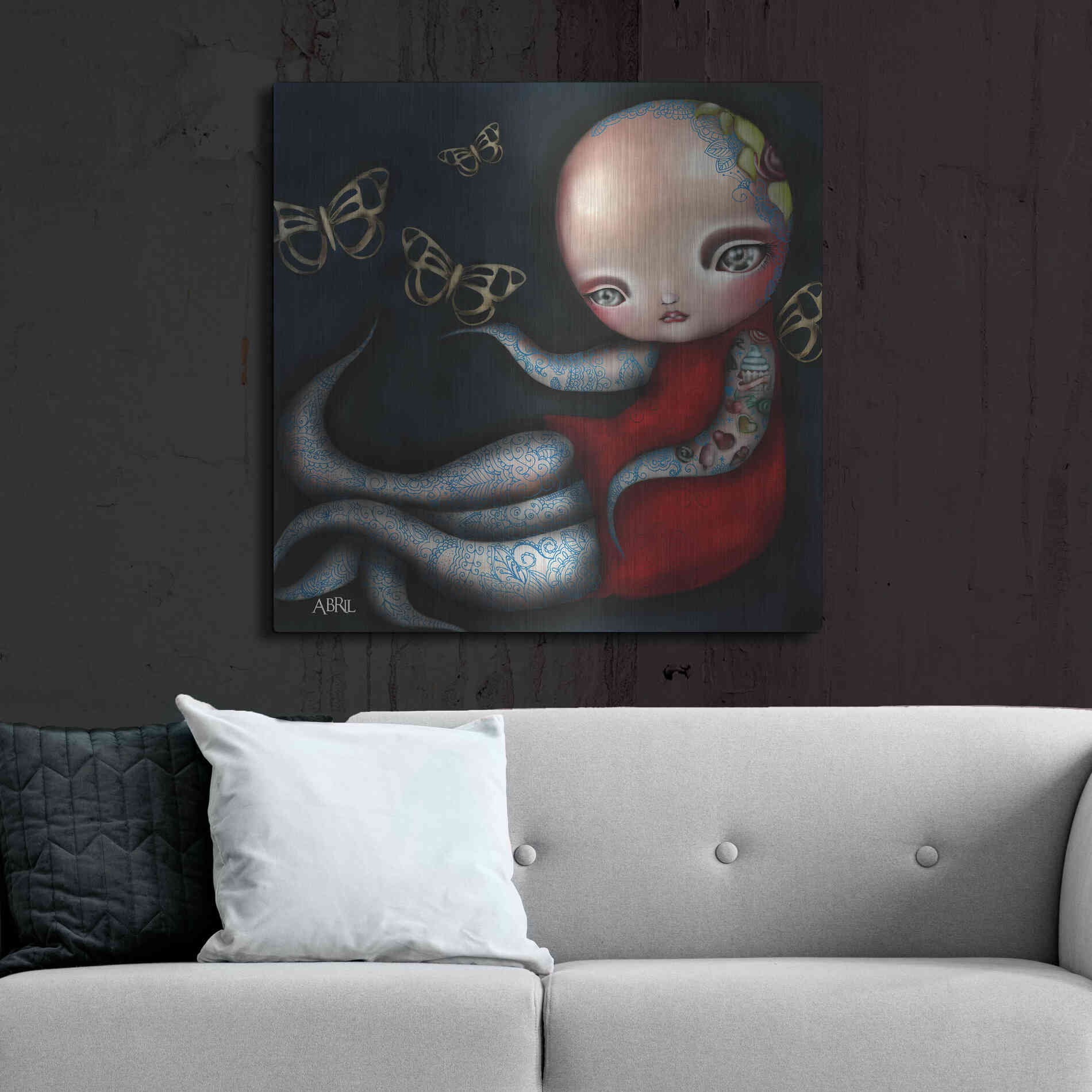 Luxe Metal Art 'Jinxi' by Abril Andrade, Metal Wall Art,36x36