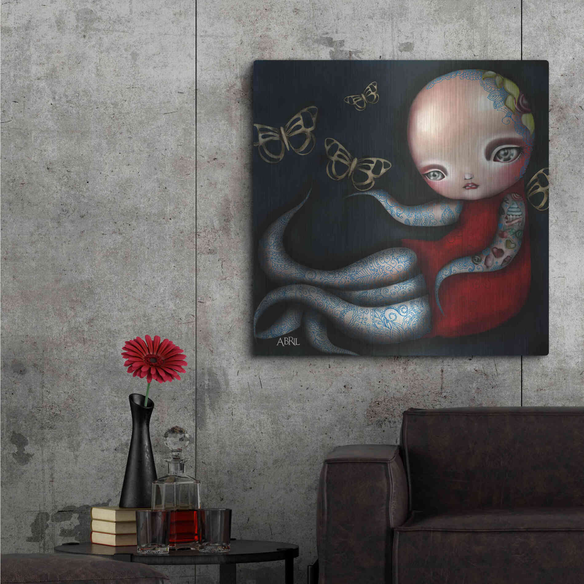 Luxe Metal Art 'Jinxi' by Abril Andrade, Metal Wall Art,36x36