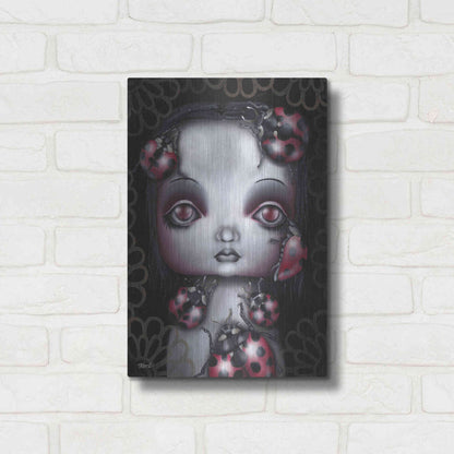 Luxe Metal Art 'Ladybug Girl' by Abril Andrade, Metal Wall Art,12x16