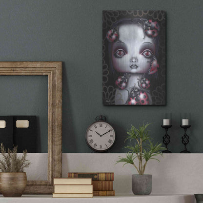 Luxe Metal Art 'Ladybug Girl' by Abril Andrade, Metal Wall Art,12x16