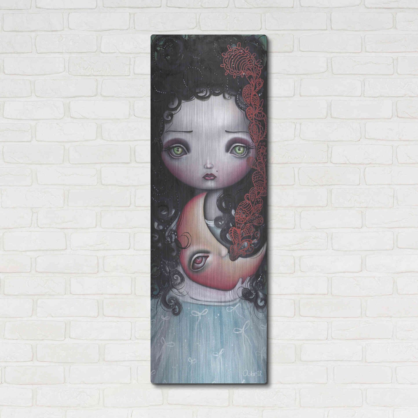 Luxe Metal Art 'Moon Keeper' by Abril Andrade, Metal Wall Art,16x48