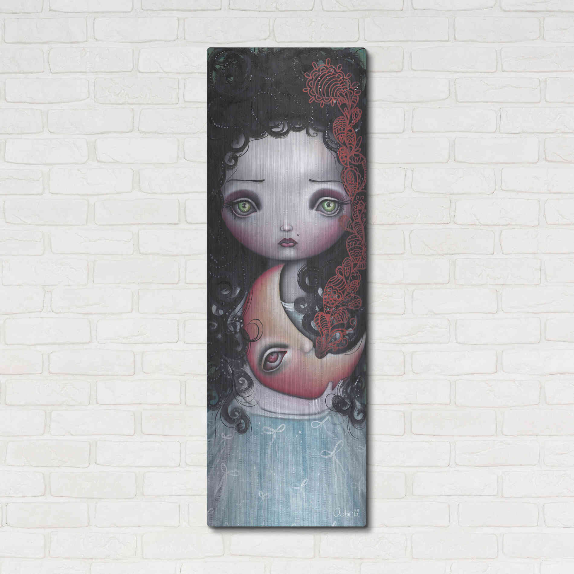 Luxe Metal Art 'Moon Keeper' by Abril Andrade, Metal Wall Art,16x48