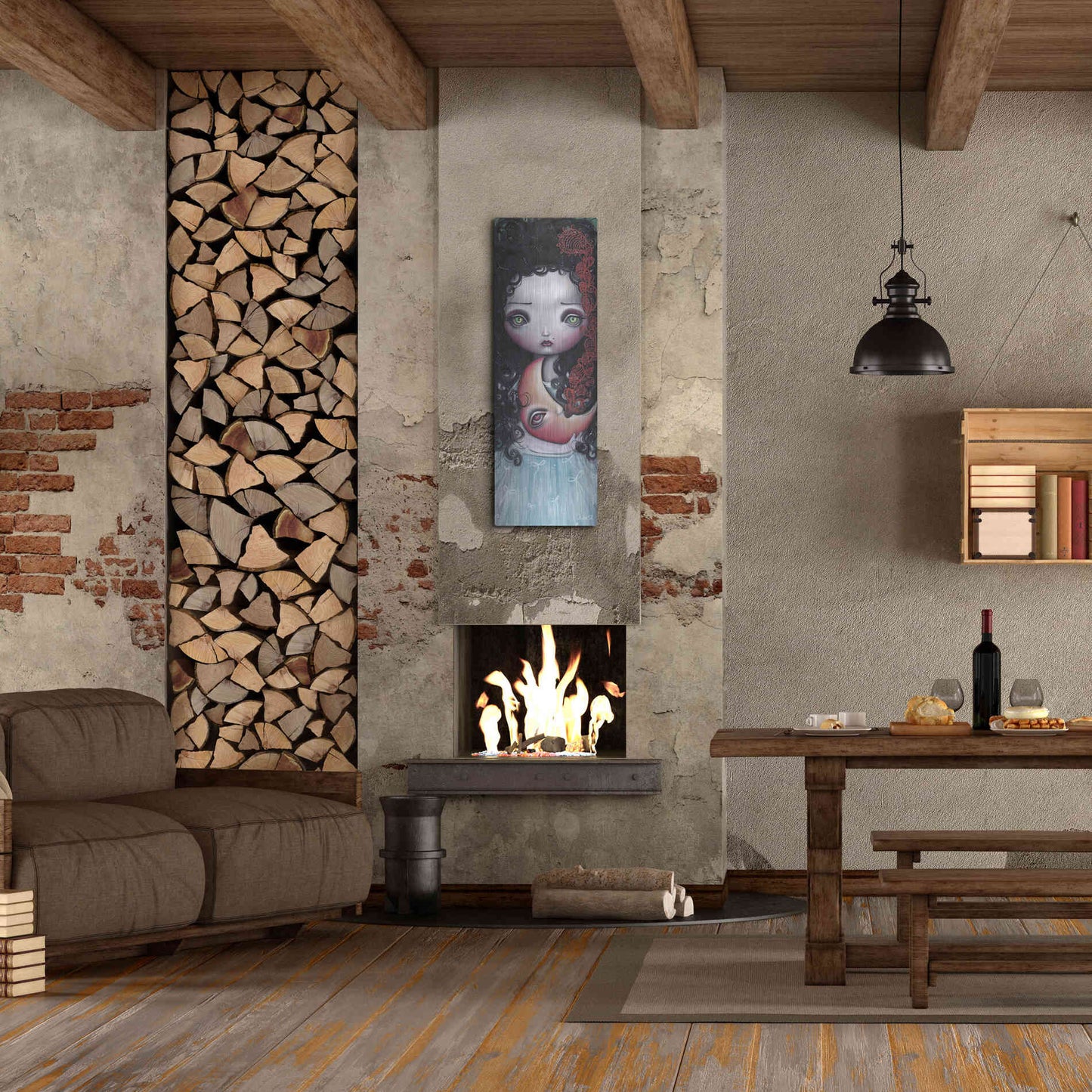 Luxe Metal Art 'Moon Keeper' by Abril Andrade, Metal Wall Art,16x48