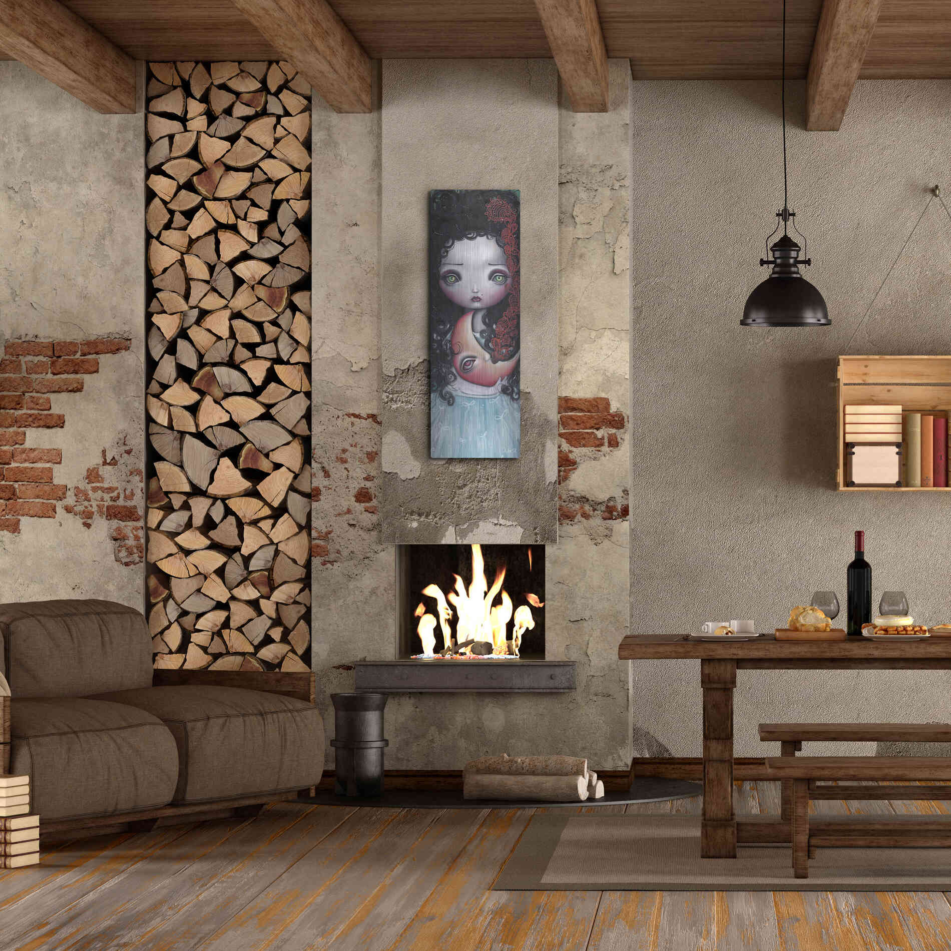 Luxe Metal Art 'Moon Keeper' by Abril Andrade, Metal Wall Art,16x48