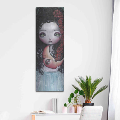 Luxe Metal Art 'Moon Keeper' by Abril Andrade, Metal Wall Art,16x48