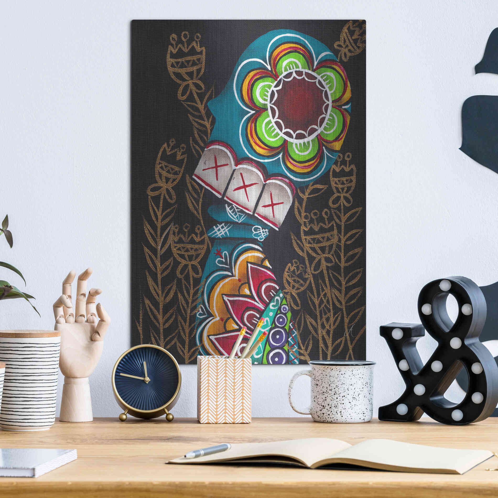 Luxe Metal Art 'Relieved' by Abril Andrade, Metal Wall Art,12x16