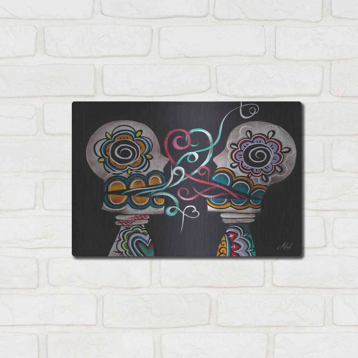 Luxe Metal Art 'You Are My Damnation' by Abril Andrade, Metal Wall Art,16x12