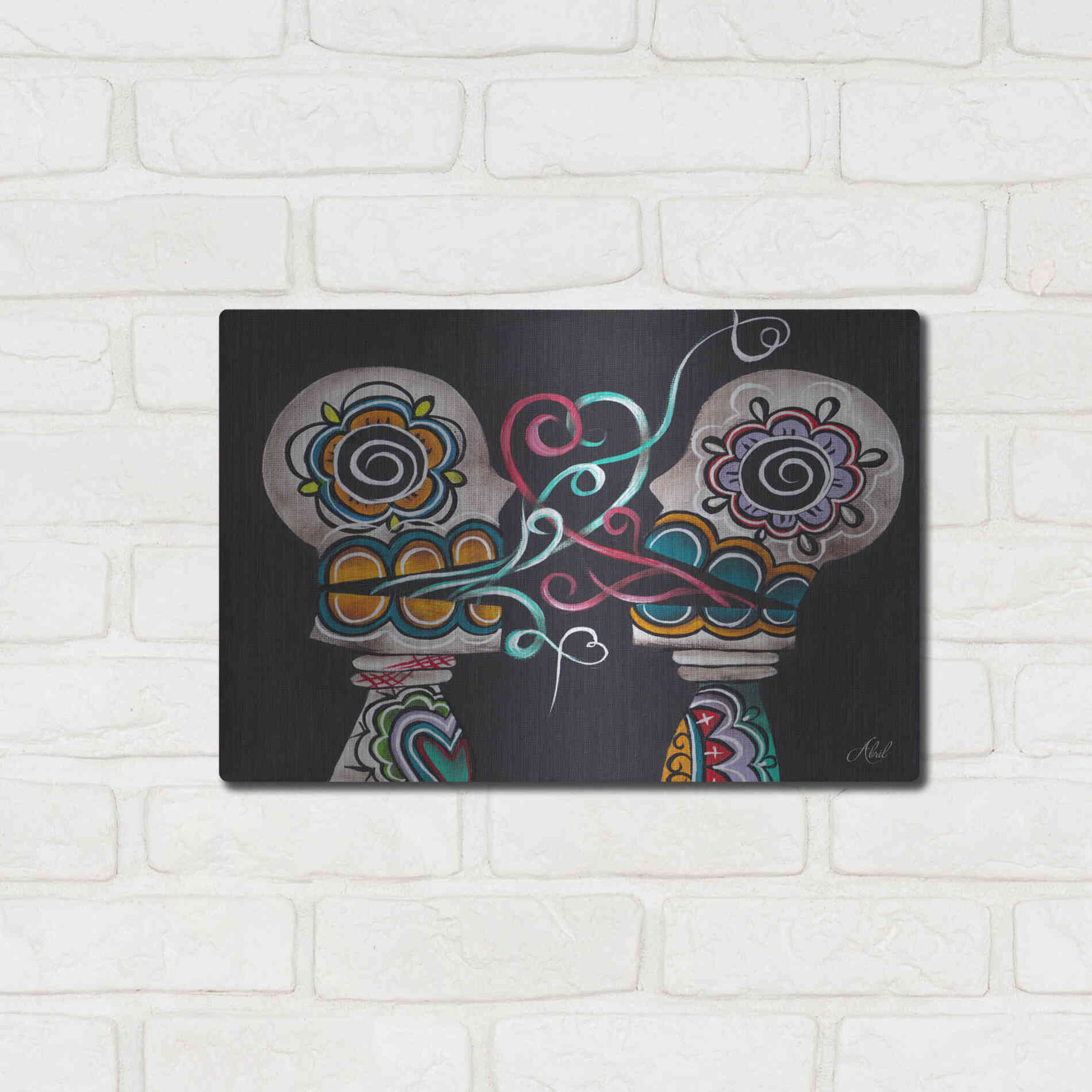 Luxe Metal Art 'You Are My Damnation' by Abril Andrade, Metal Wall Art,16x12