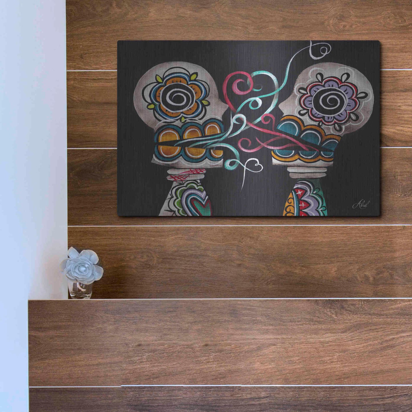 Luxe Metal Art 'You Are My Damnation' by Abril Andrade, Metal Wall Art,16x12