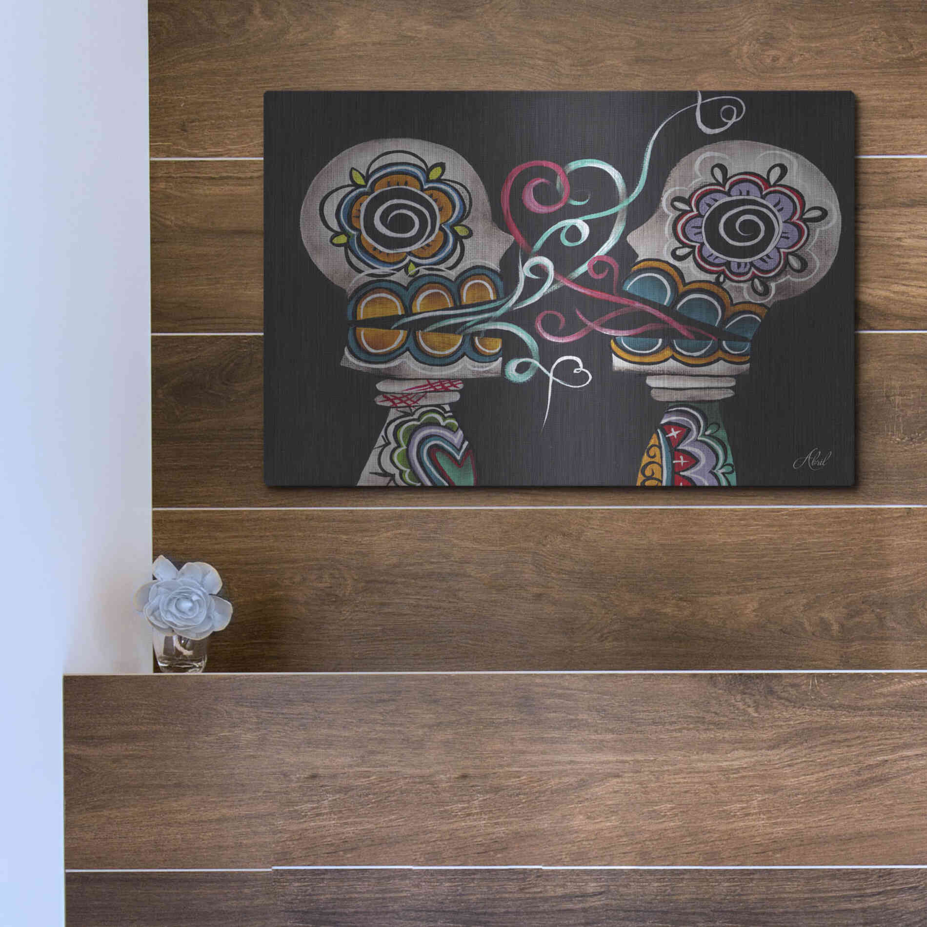 Luxe Metal Art 'You Are My Damnation' by Abril Andrade, Metal Wall Art,16x12