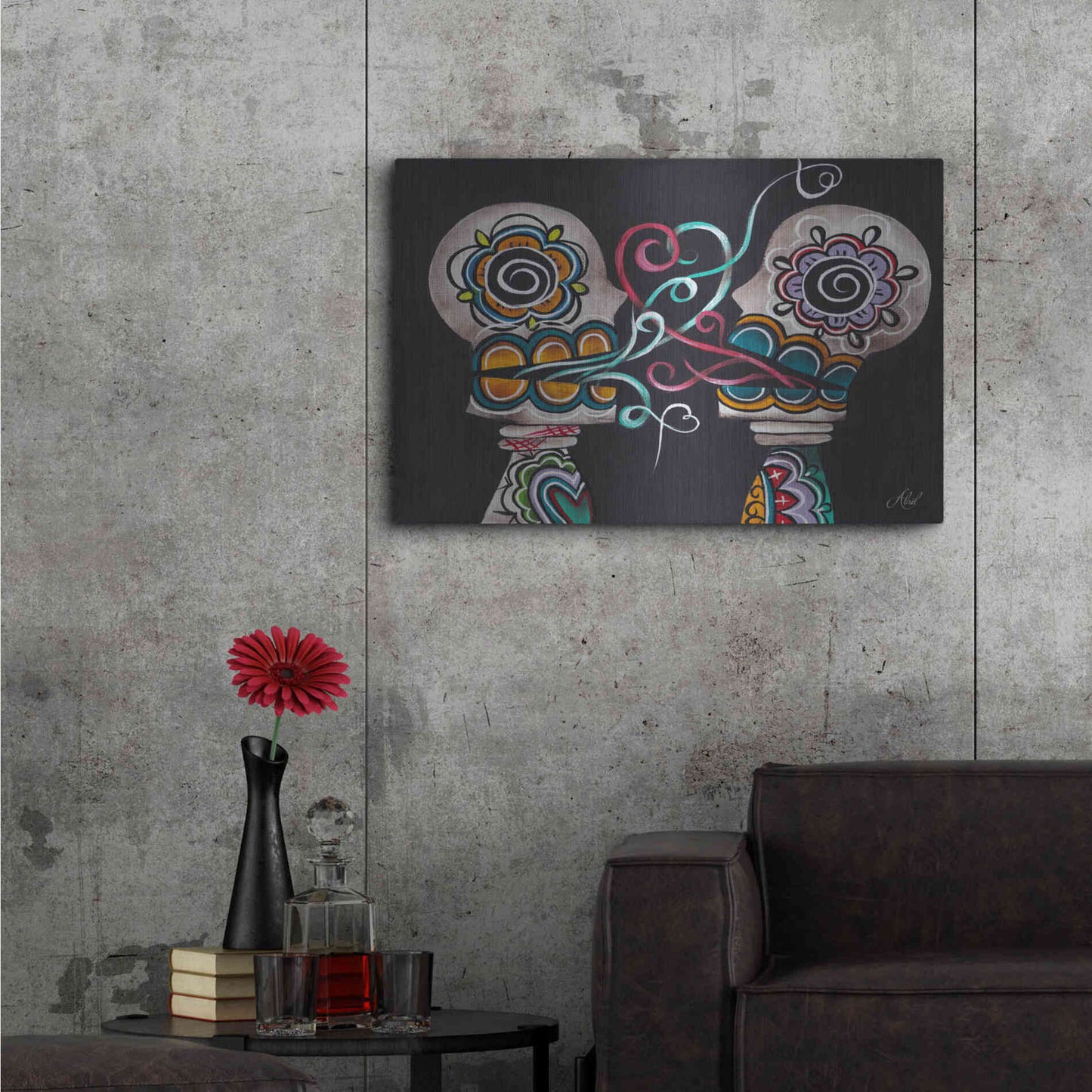Luxe Metal Art 'You Are My Damnation' by Abril Andrade, Metal Wall Art,36x24