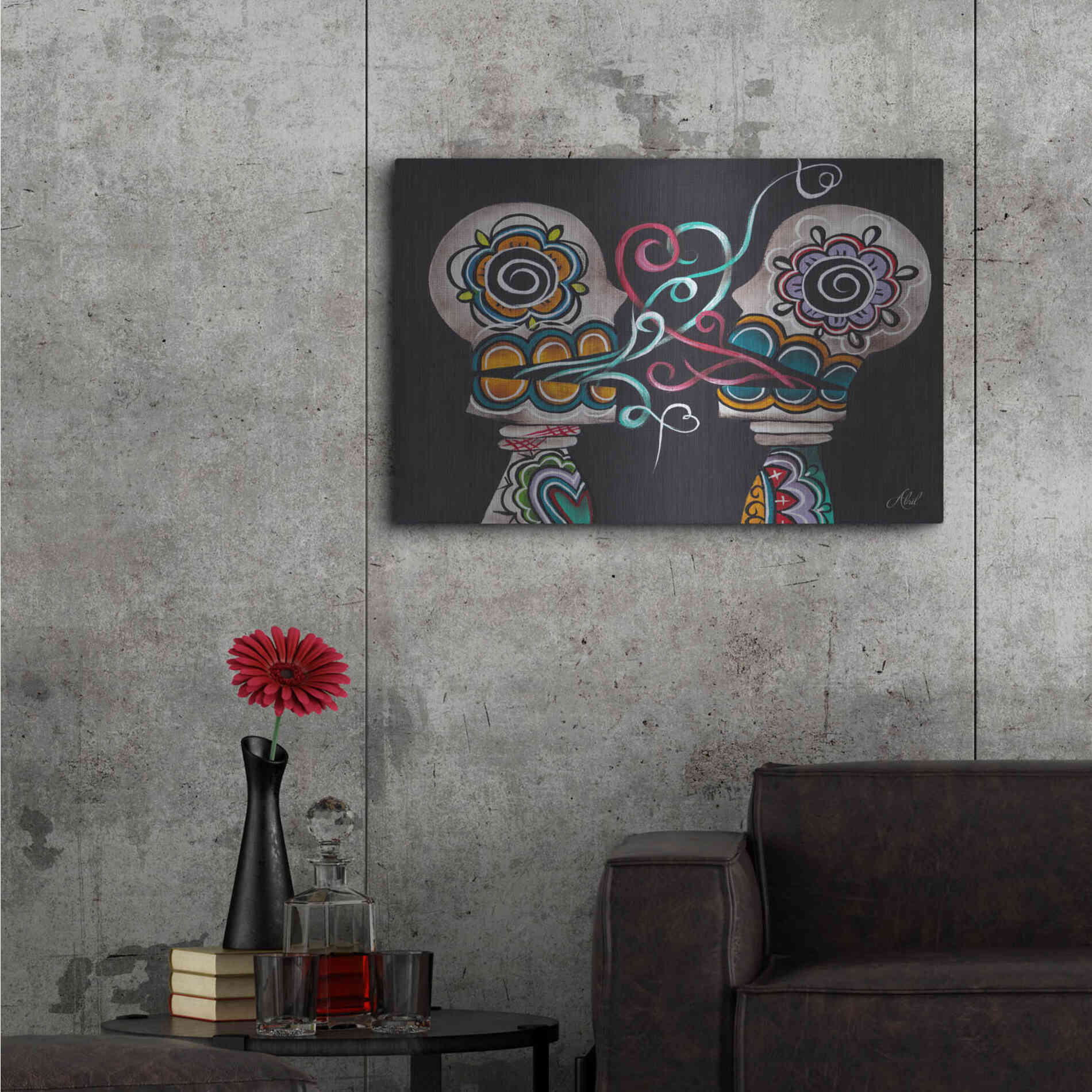 Luxe Metal Art 'You Are My Damnation' by Abril Andrade, Metal Wall Art,36x24