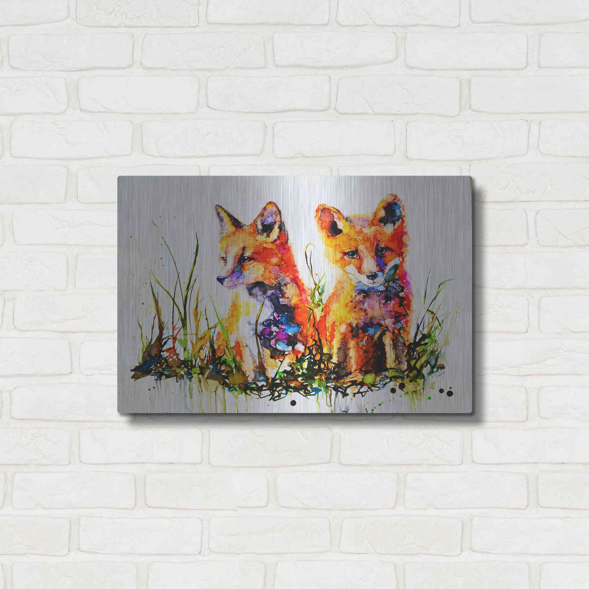 Luxe Metal Art 'The Redhead Twins' by Leslie Franklin, Metal Wall Art,24x16