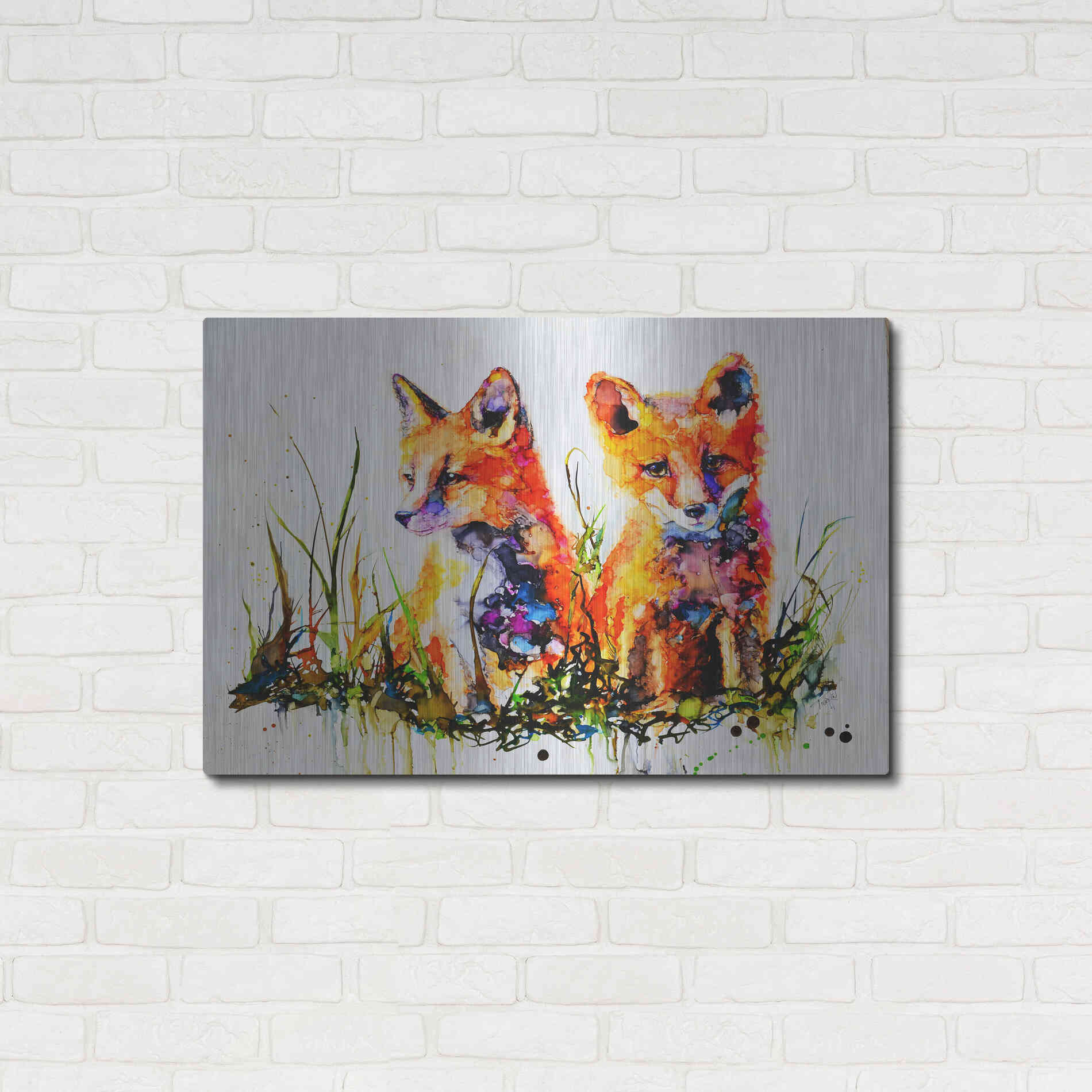 Luxe Metal Art 'The Redhead Twins' by Leslie Franklin, Metal Wall Art,36x24