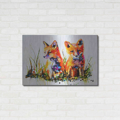 Luxe Metal Art 'The Redhead Twins' by Leslie Franklin, Metal Wall Art,36x24