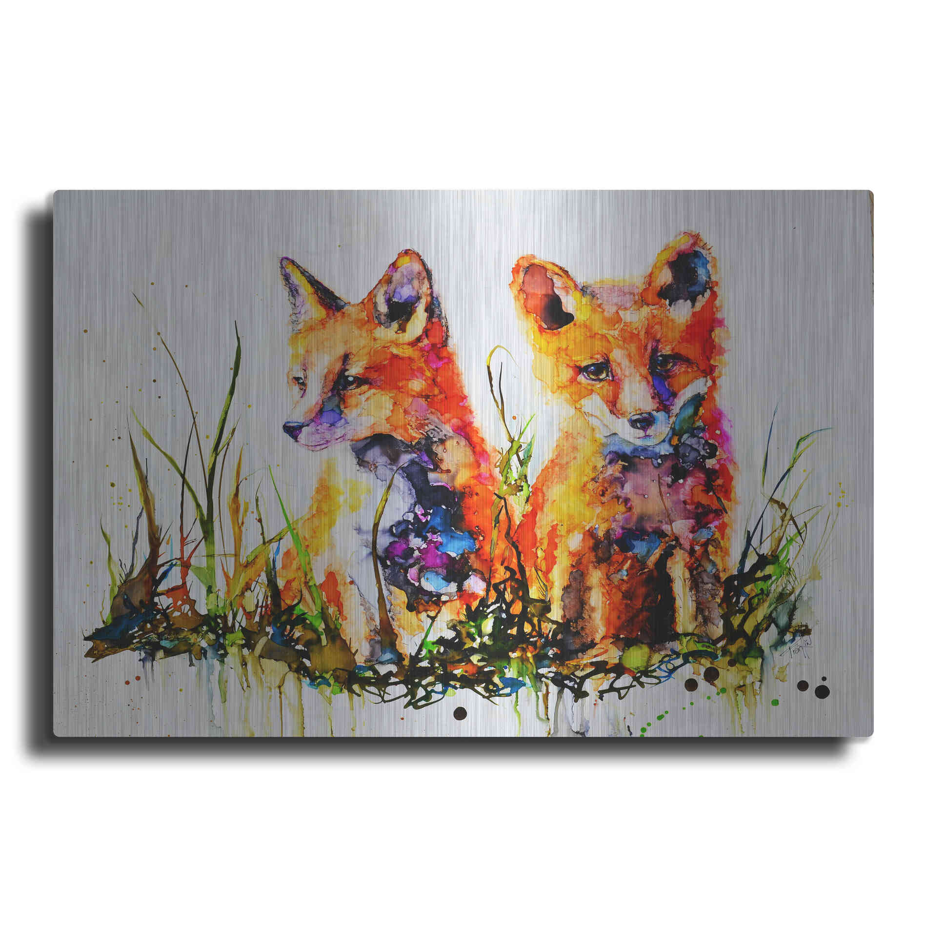 Luxe Metal Art 'The Redhead Twins' by Leslie Franklin, Metal Wall Art