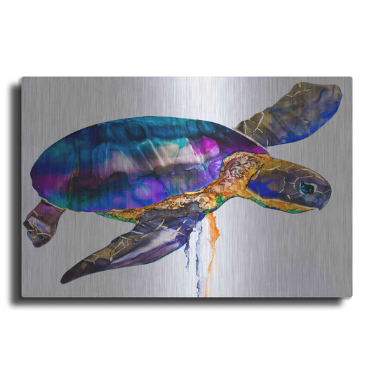 Luxe Metal Art 'Sea turtle' by Leslie Franklin, Metal Wall Art