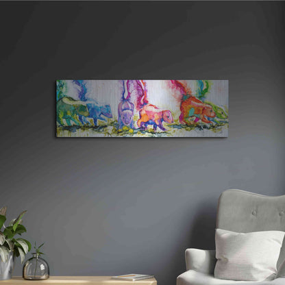 Luxe Metal Art 'The Aromatherapists' by Leslie Franklin, Metal Wall Art,36x12