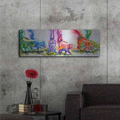 Luxe Metal Art 'The Aromatherapists' by Leslie Franklin, Metal Wall Art,48x16