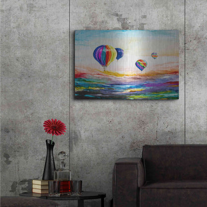 Luxe Metal Art 'Up Up and Away' by Leslie Franklin, Metal Wall Art,36x24