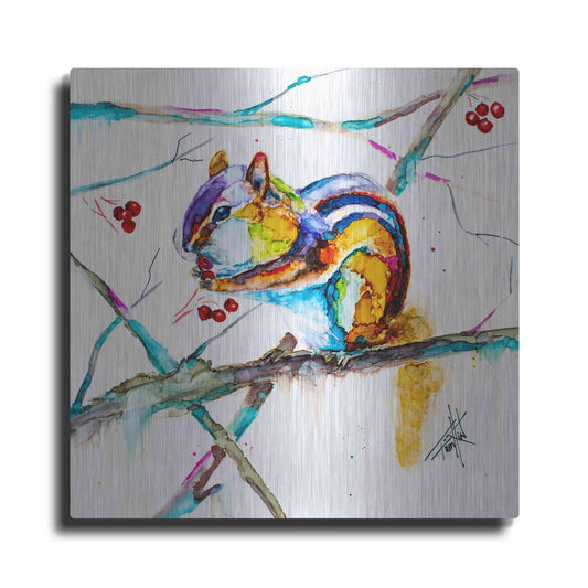 Luxe Metal Art 'Chipmunk Cheeks' by Leslie Franklin, Metal Wall Art