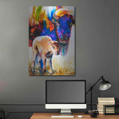 Luxe Metal Art 'Bison By Son_1' by Leslie Franklin, Metal Wall Art,24x36