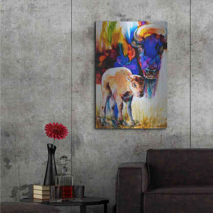 Luxe Metal Art 'Bison By Son_1' by Leslie Franklin, Metal Wall Art,24x36