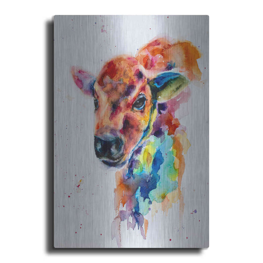 Luxe Metal Art 'Bison Calf_1' by Leslie Franklin, Metal Wall Art