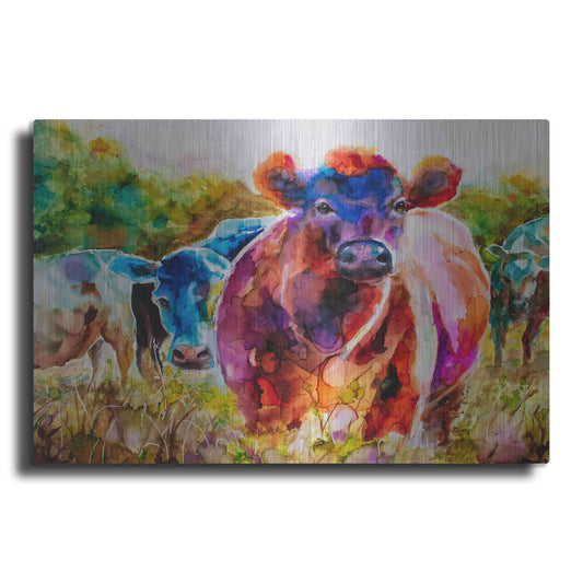 Luxe Metal Art 'Love Is A Cattlefield' by Leslie Franklin, Metal Wall Art